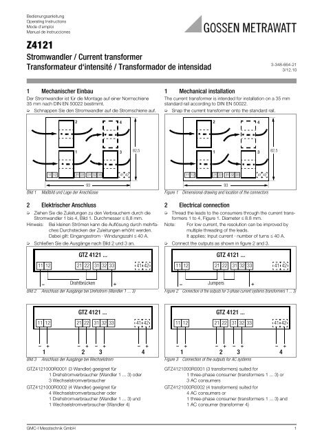 Stromwandler / Current transformer  - Gossen Metrawatt