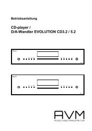 CD-player / D/A-Wandler EVOLUTION CD3.2 / 5.2 - AVM Audio