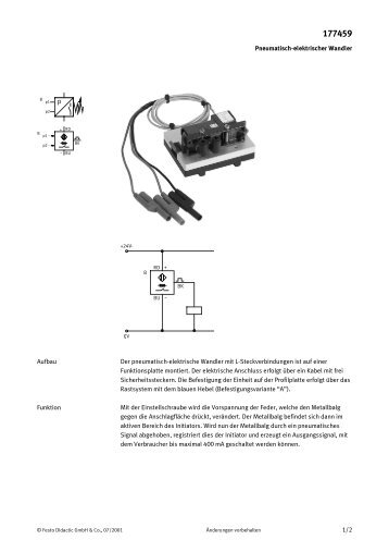 Pneumatisch-elektrischer Wandler 1/2 Der ... - Festo Didactic