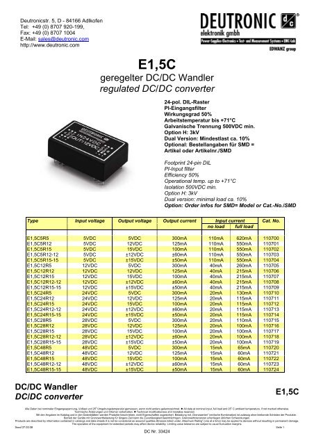 geregelter DC/DC Wandler regulated DC/DC converter