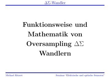 Funktionsweise und Mathematik von Oversampling ∆Σ Wandlern