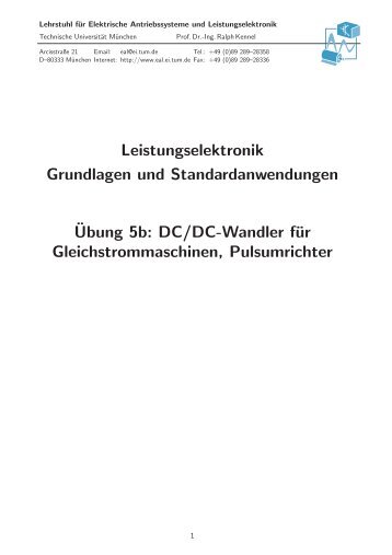 DC/DC-Wandler, Pulsumrichter - EAL Lehrstuhl für Elektrische ...