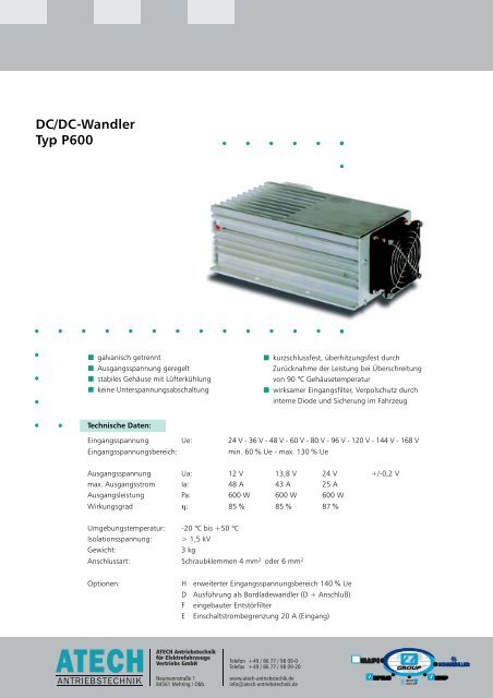 DC/DC-Wandler Typ 154 - Atech Antriebstechnik