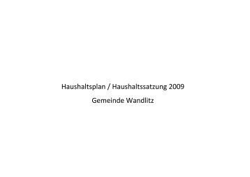 HHPl_2009_Gesamt - Gemeinde Wandlitz