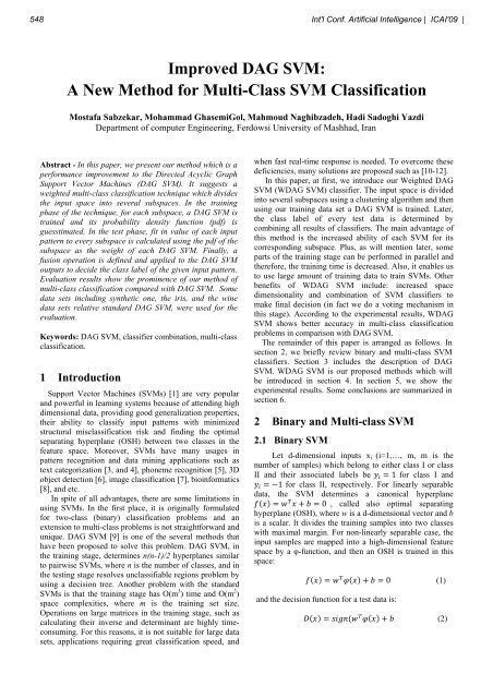 Improved DAG SVM: A New Method for Multi-Class SVM Classification