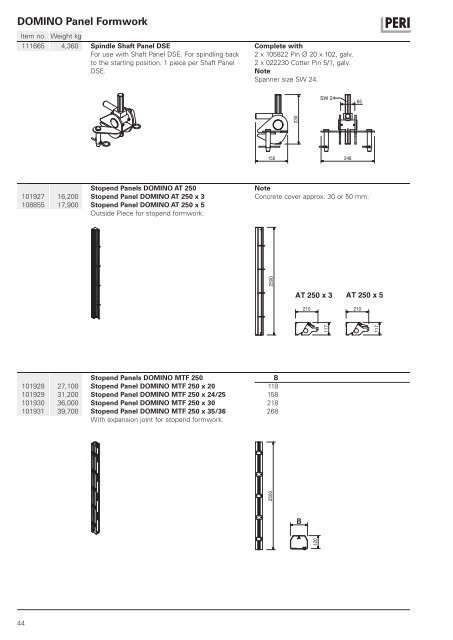 DOMINO Panel Formwork - Peri