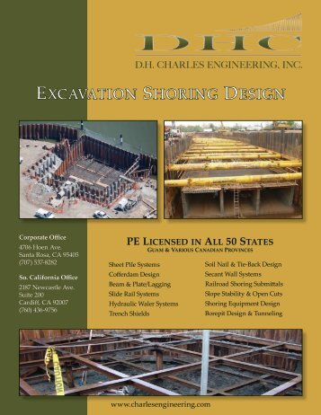 Excavation Shoring DESign - DH Charles Engineering