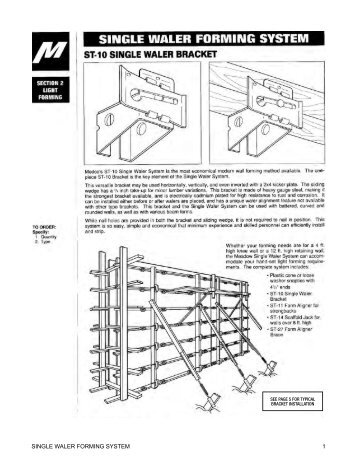 SINGLE WALER FORMING SYSTEM - Block USA