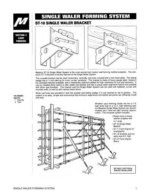 SINGLE WALER FORMING SYSTEM - Block USA