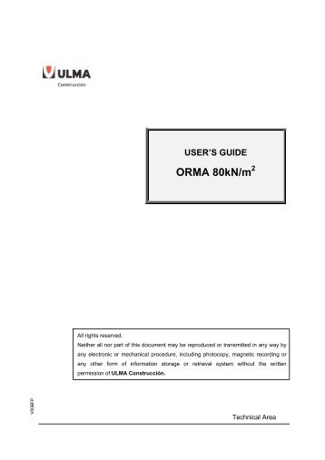 USER'S GUIDE ORMA 80kN/m - Adapt Formwork