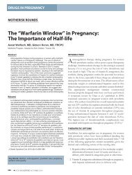 The “Warfarin Window” in Pregnancy: The Importance of ... - JOGC