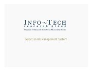 Info-Tech Select an HR Management System (HRM - Lawson Software