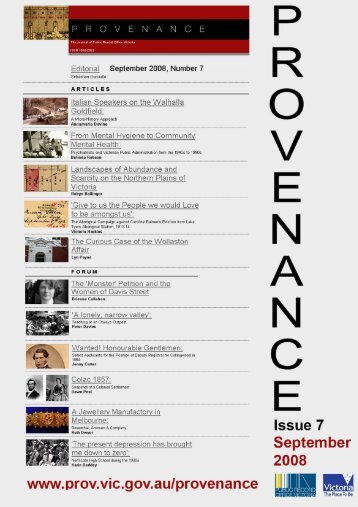 Provenance: The Journal of Public Record Office Victoria