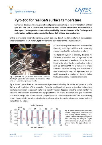 Pyro 400 for real GaN surface temperature (English - Laytec