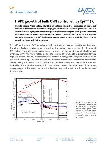 HVPE growth of bulk GaN controlled by EpiTT 3Î» - Laytec