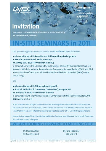 IN-SITU SEMINArS in 2011 - Laytec