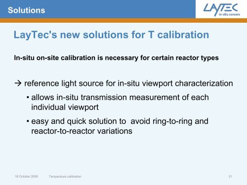 Temperature calibration - Laytec