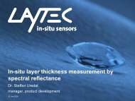 In-situ layer thickness measurement by spectral reflectance - Laytec