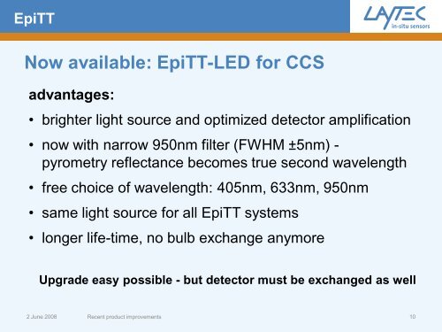 EpiTT / EpiCurve®TT LED-based for CCS reactor - Laytec