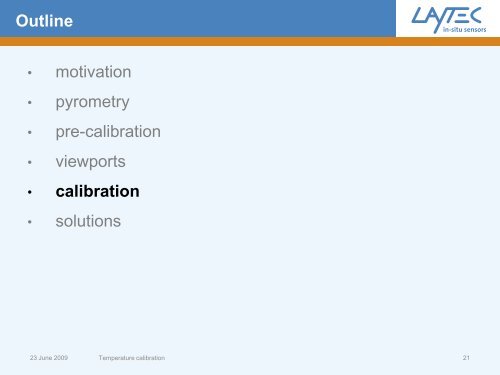 Temperature calibration - Laytec