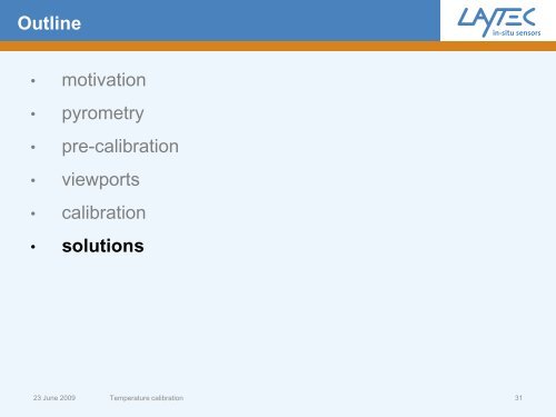 Temperature calibration - Laytec