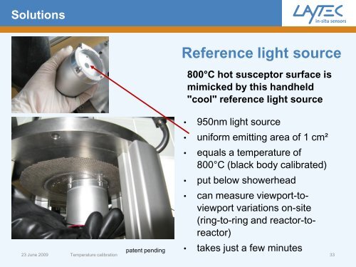 Temperature calibration - Laytec