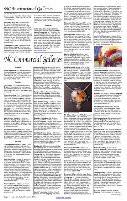 NC Institutional Galleries - Carolina Arts