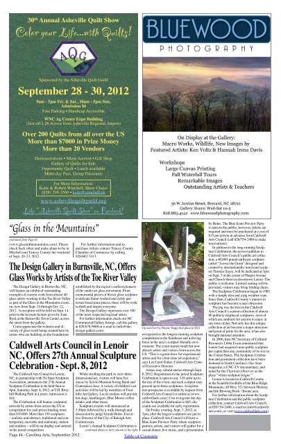 Vol. 16, No. 9 September 2012 - Carolina Arts