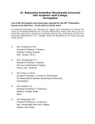 Dr. Babasaheb Ambedkar Marathwada University UGC-Academic ...