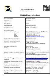 ERASMUS Information Sheet