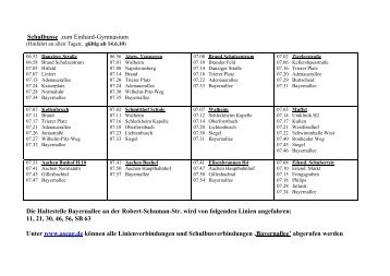 Schulbusse zum Einhard-Gymnasium Die Haltestelle Bayernallee ...