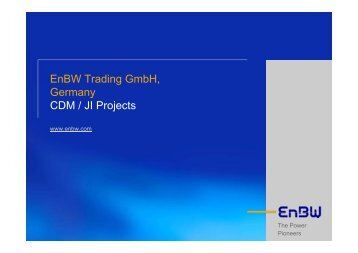 EnBW Trading GmbH, Germany CDM / JI Projects - CD4CDM