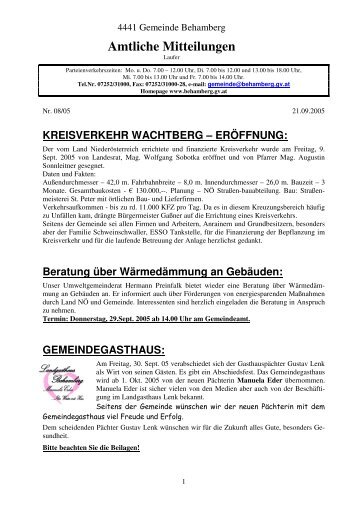 Nr. 08/05 - Gemeinde Behamberg