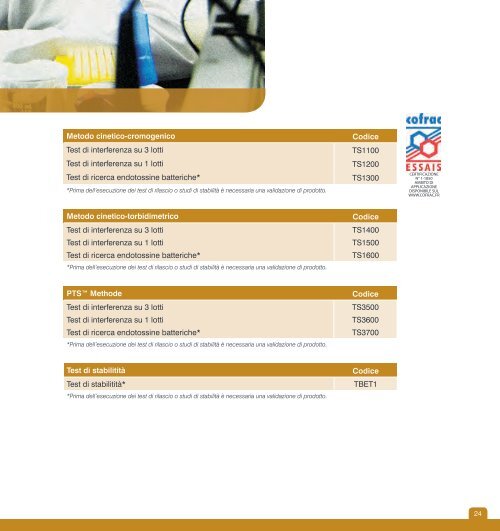 Catalogo dei Prodotti e Servizi 2012 di Endosafe® - Charles River ...