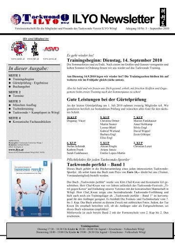 September Ausgabe Nr. 28 - Taekwondo Verein ILYO Wörgl