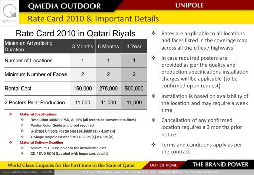 Qatar Highway's Unipole, Rate Card Presentatio (16 ... - Qmedia