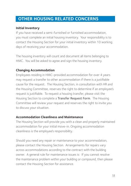 HOUSING GUIDE FOR EMPLOYEES - Hamad Medical Corporation