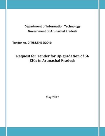Tender for 56 Cics - Arunachal Pradesh