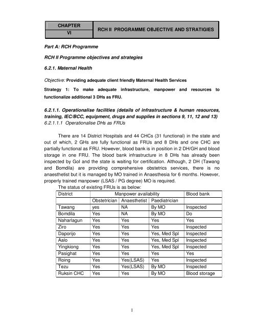 1 Chapter Rch Ii Programme Objective And Stratigies