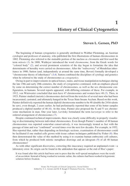 The Principles of Clinical Cytogenetics - Extra Materials - Springer