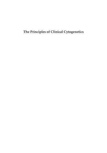 The Principles of Clinical Cytogenetics - Extra Materials - Springer