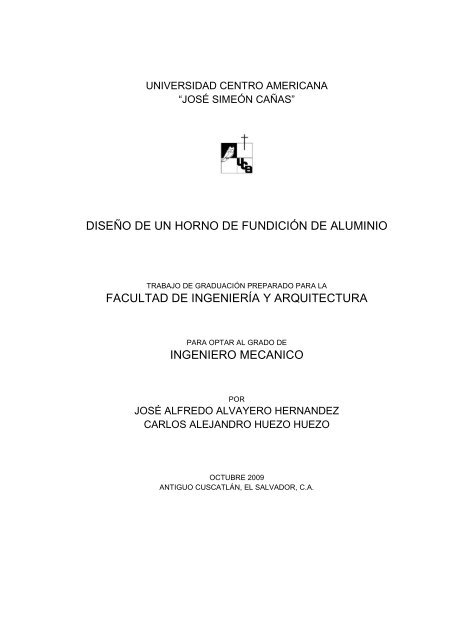 DISEÑO DE UN HORNO DE FUNDICIÓN DE ALUMINIO 