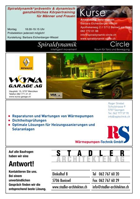 Das offizielle Monatsmagazin für Boniswil 08 / 2012 Das offizielle ...