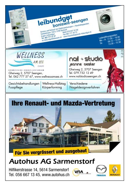 Das offizielle Monatsmagazin für Boniswil 08 / 2012 Das offizielle ...