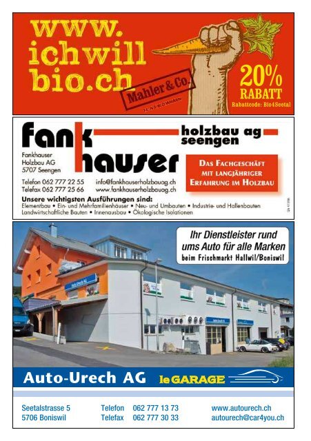 Das offizielle Monatsmagazin für Boniswil 08 / 2012 Das offizielle ...