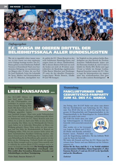 VfL - FC Hansa Rostock