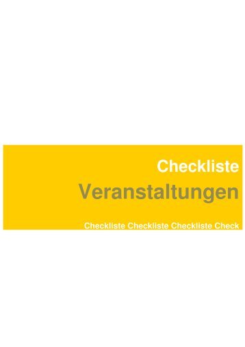 Checkliste Veranstaltungen . - Gemeinde Pfäffikon ZH