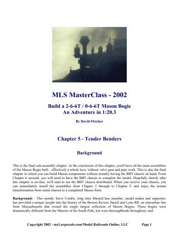 MLS MasterClass - 2002 - The North Pacific Coast Railroad