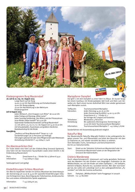 Sommerjournal 2013 - Ferienregion Lungau