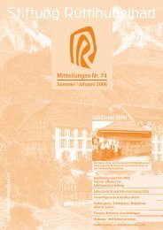 Mitteilungen Nr. 74 Sommer/Johanni 2006 - Stiftung Rüttihubelbad